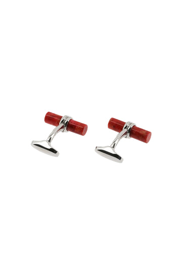 MITCHELL OGILVIE Coral Stone Baton Cufflinks