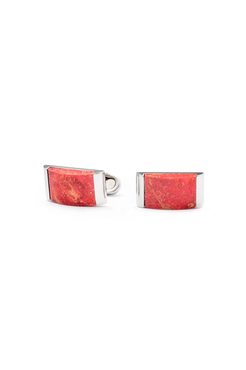 MITCHELL OGILVIE Red Rectangular Cufflinks