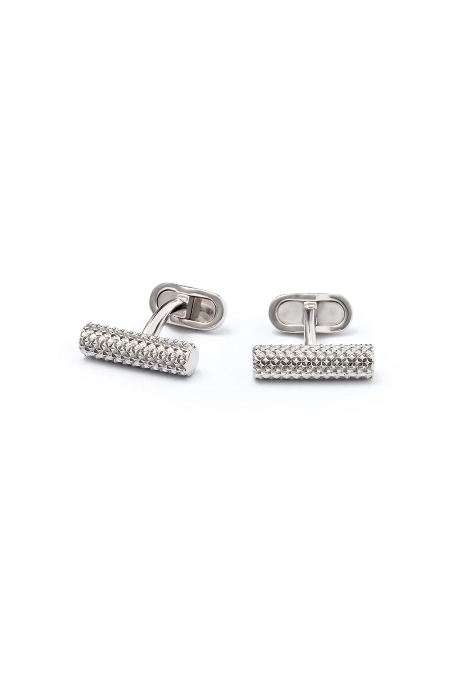 MITCHELL OGILVIE | Textured Baton Cufflinks | Silver