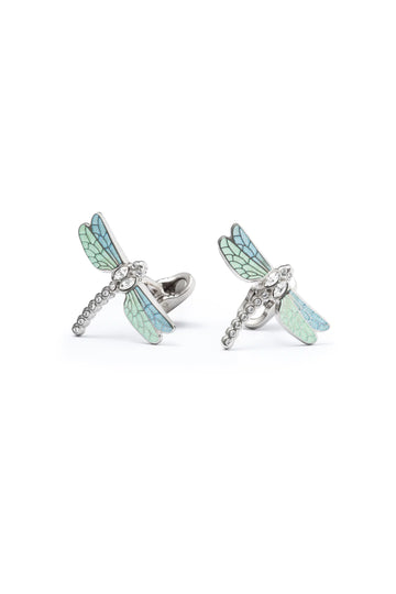 MITCHELL OGILVIE Pale Green Dragonfly Cufflinks