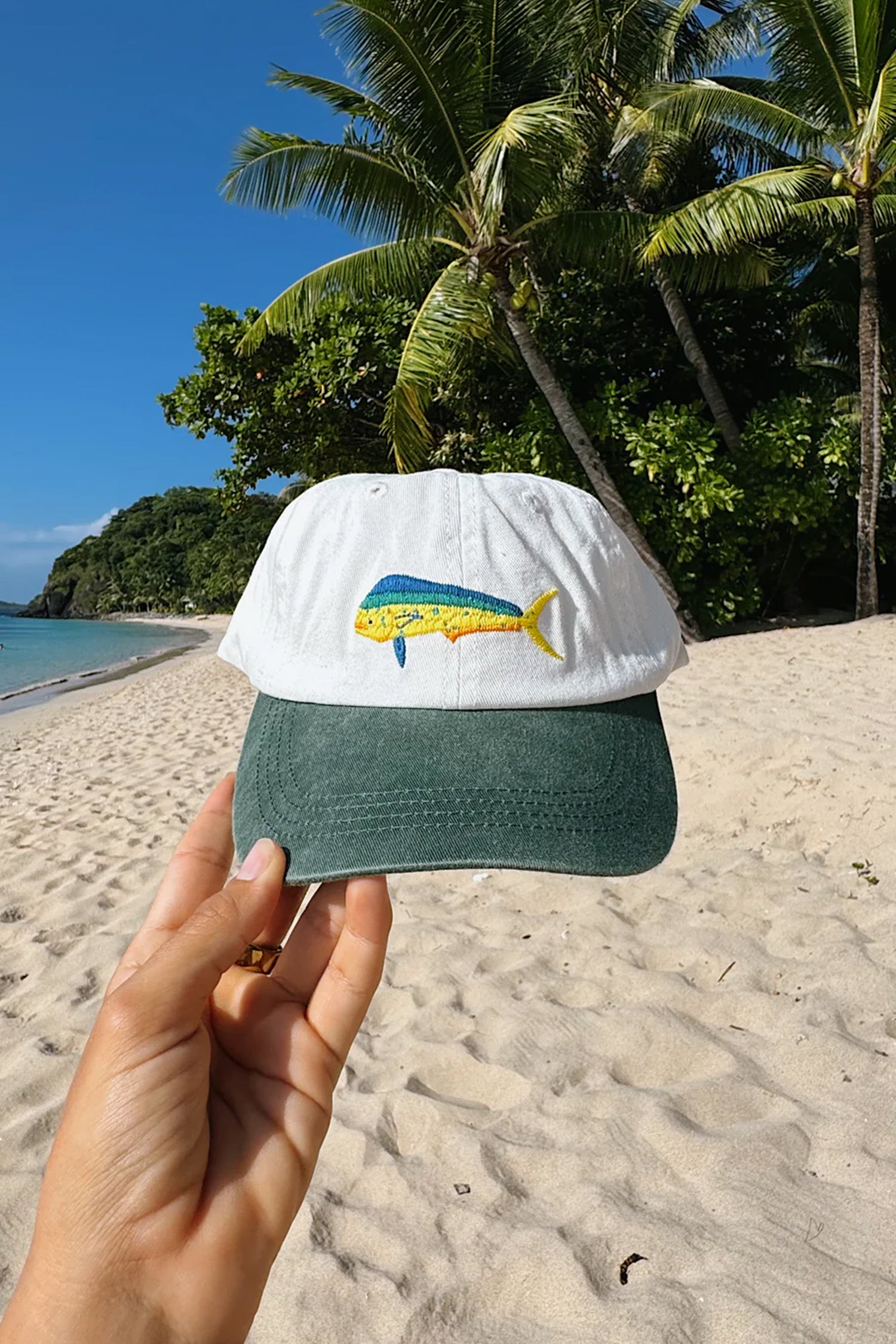 PALLION POINT | Mahi Mahi Cap | White & Green