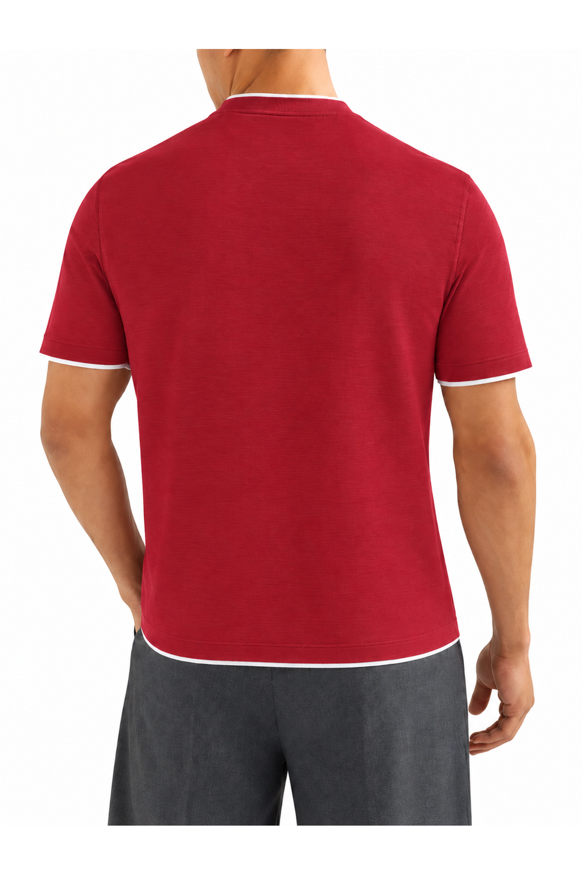 BRUNELLO CUCINELLI | Regular Fit T-Shirt With Trims | Burgundy