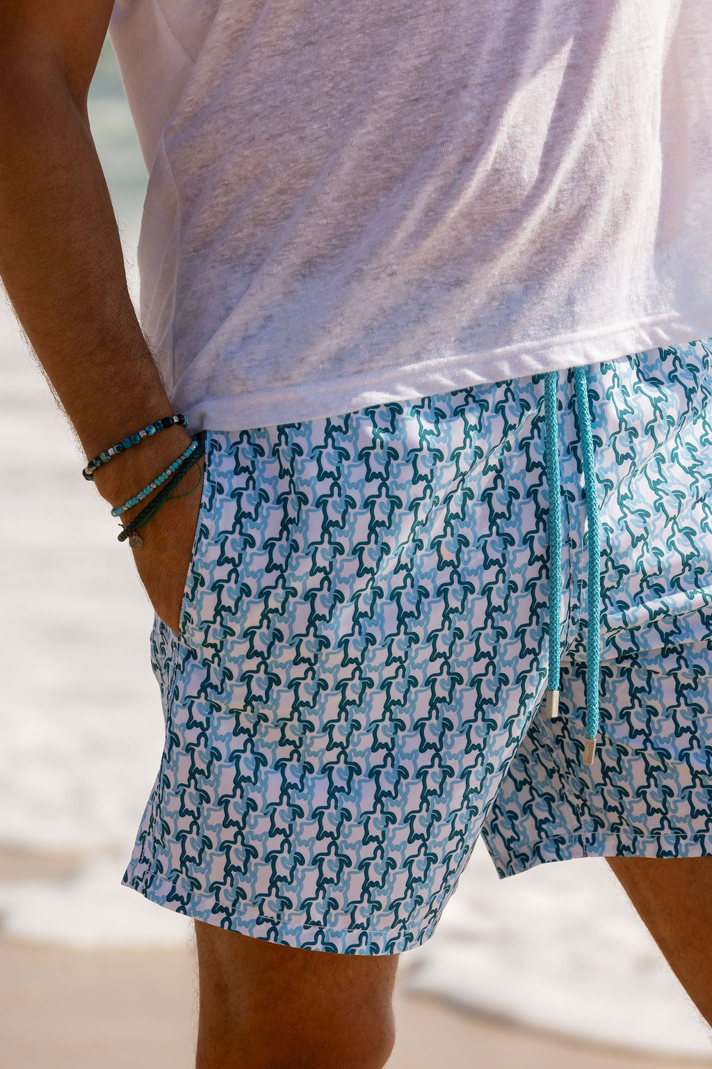 VILEBREQUIN | Turtle Outlines Swim Shorts | Blue & Green