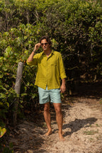 VILEBREQUIN | Linen Shirt | Chartreuse