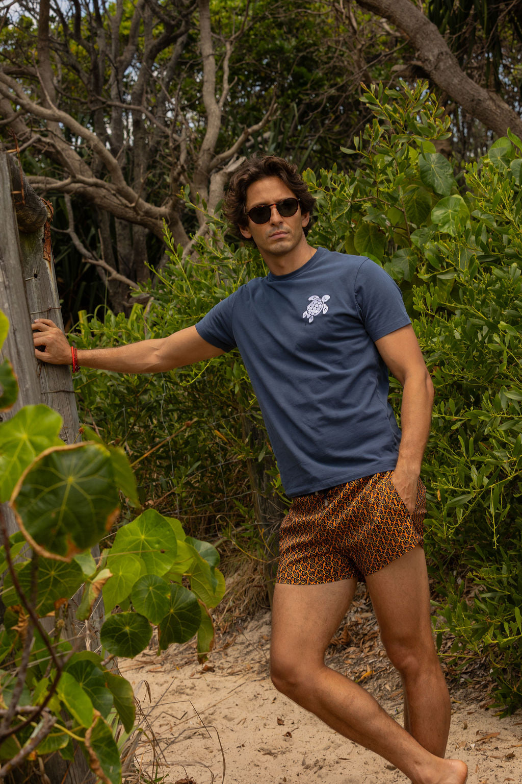 VILEBREQUIN | Shells Swim Shorts | Navy & Orange