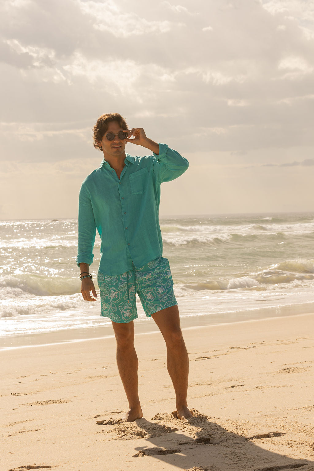 VILEBREQUIN | Linen Shirt | Turquoise