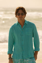 VILEBREQUIN | Linen Shirt | Turquoise
