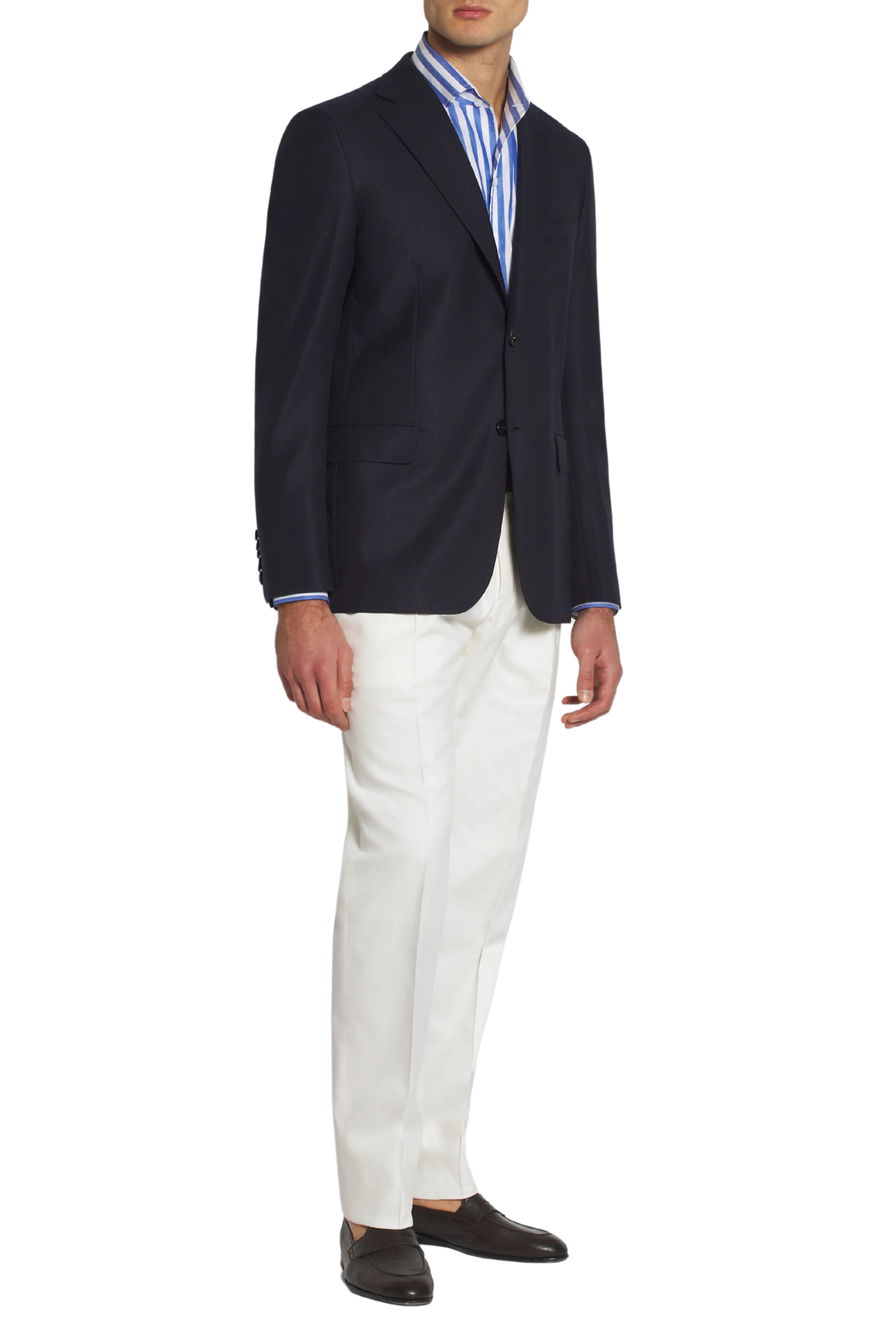 BRIONI | Casual Collar Striped Shirt | Blue