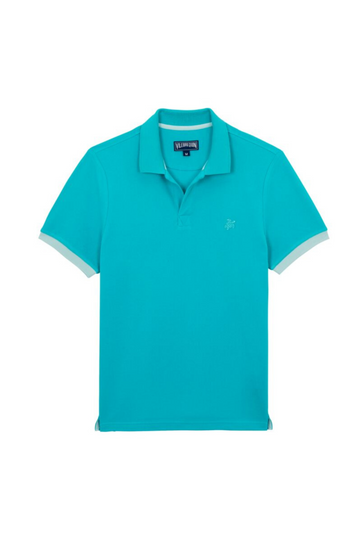 VILEBREQUIN Turquoise Polo With Contrast Trims