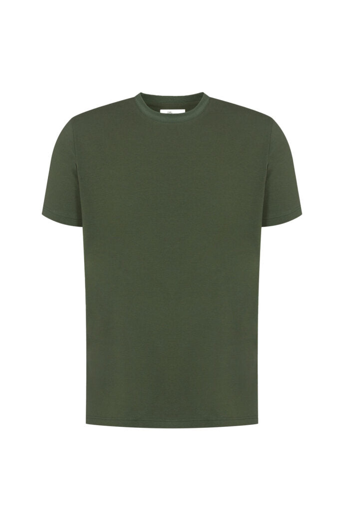 MEY STORY | Stretch Cotton T-Shirt | Dark Green