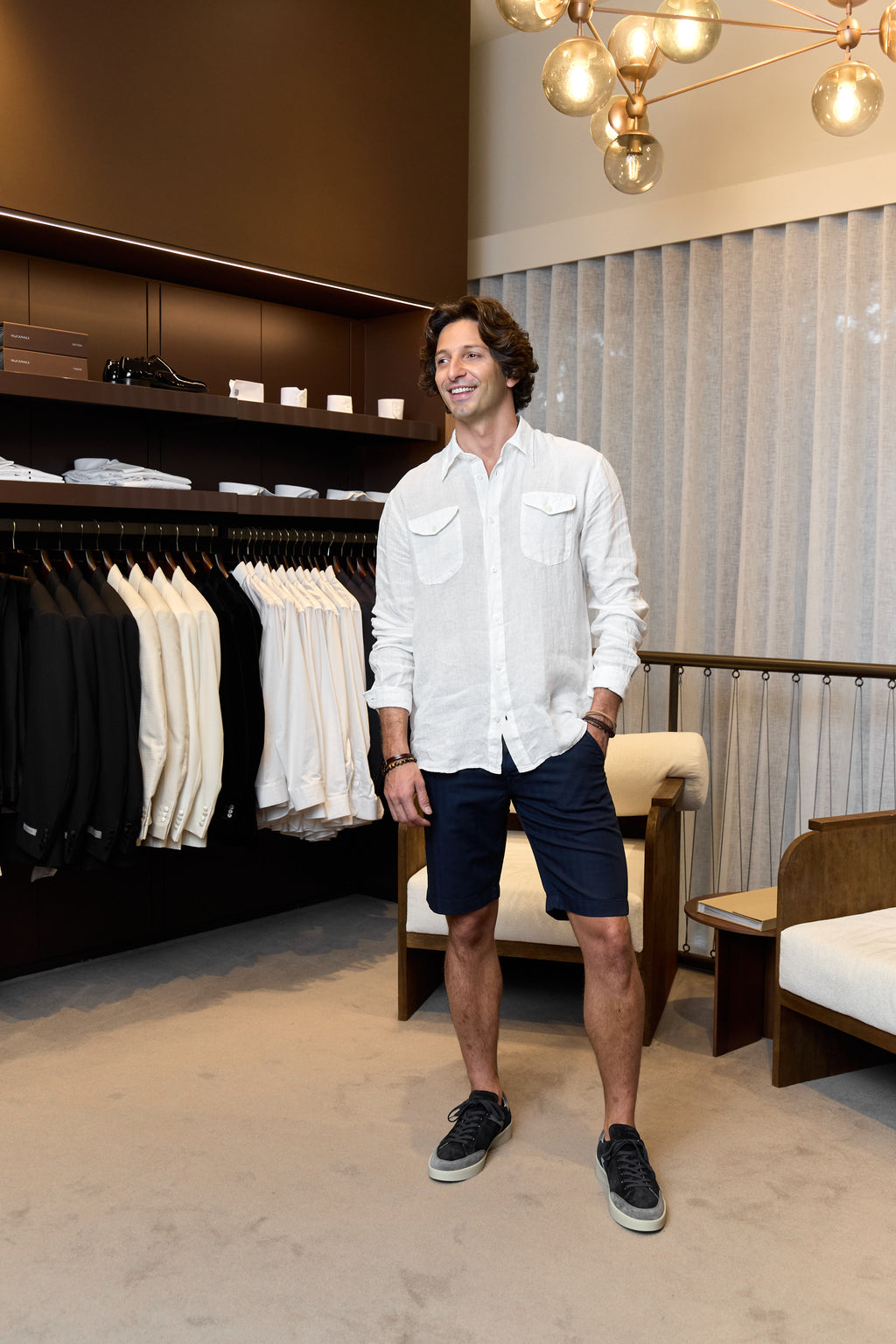 JACOB COHEN | Lou Herringbone Shorts | Navy