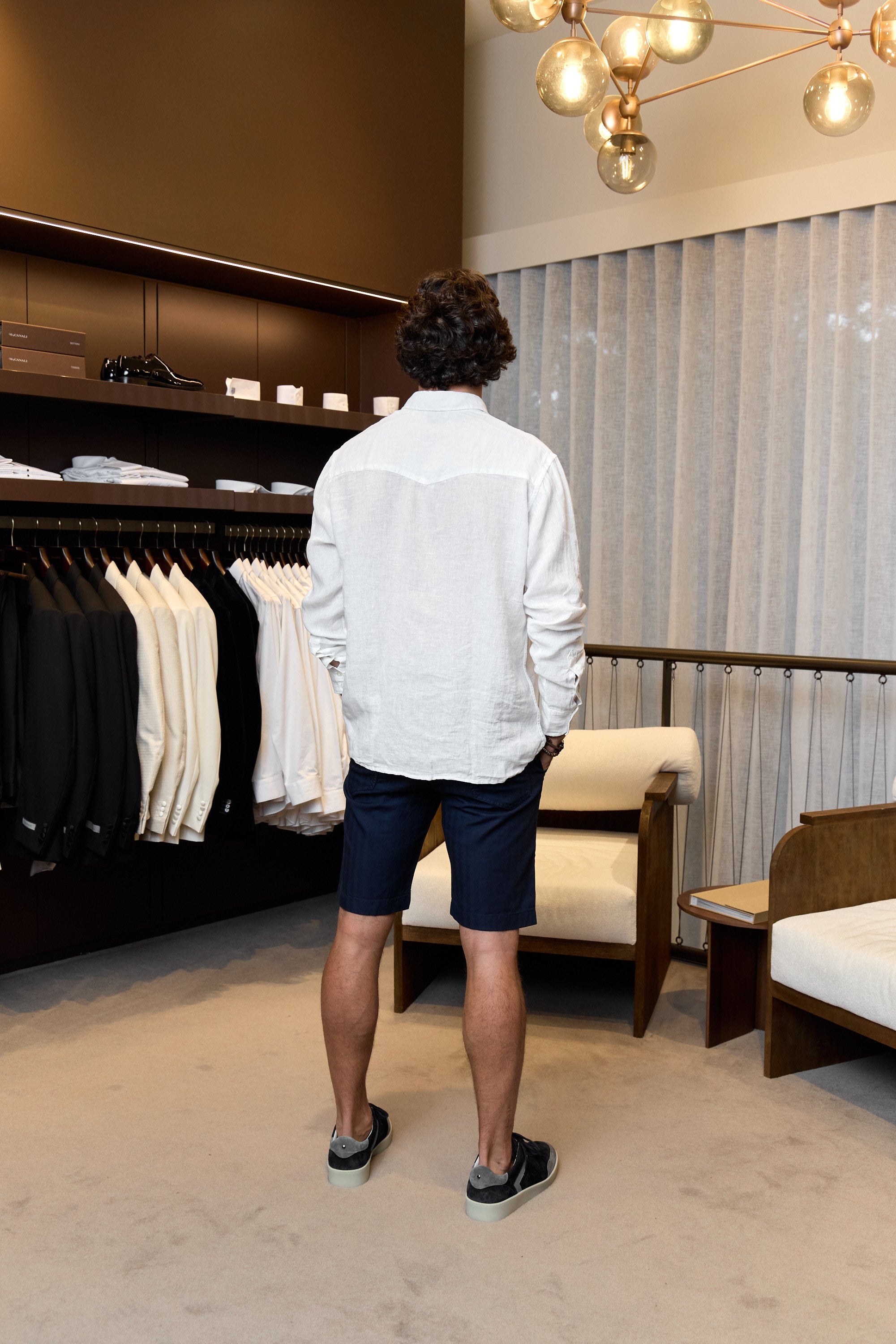JACOB COHEN | Lou Herringbone Shorts | Navy