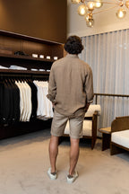 JACOB COHEN | Lou Herringbone Shorts | Chocolate