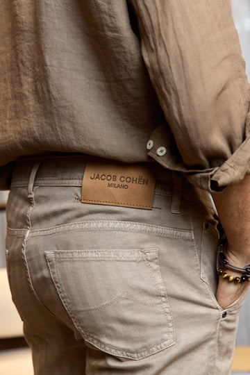 JACOB COHEN Chocolate Lou Herringbone Shorts