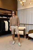 JACOB COHEN | Lou Herringbone Shorts | Chocolate