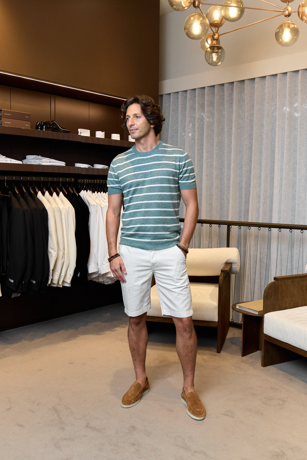 JACOB COHEN | Lou Herringbone Shorts | Off-White