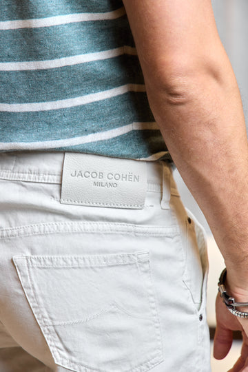 JACOB COHEN Off-White Lou Herringbone Shorts