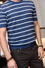 ALTEA | Cream Stripe Tee | Navy