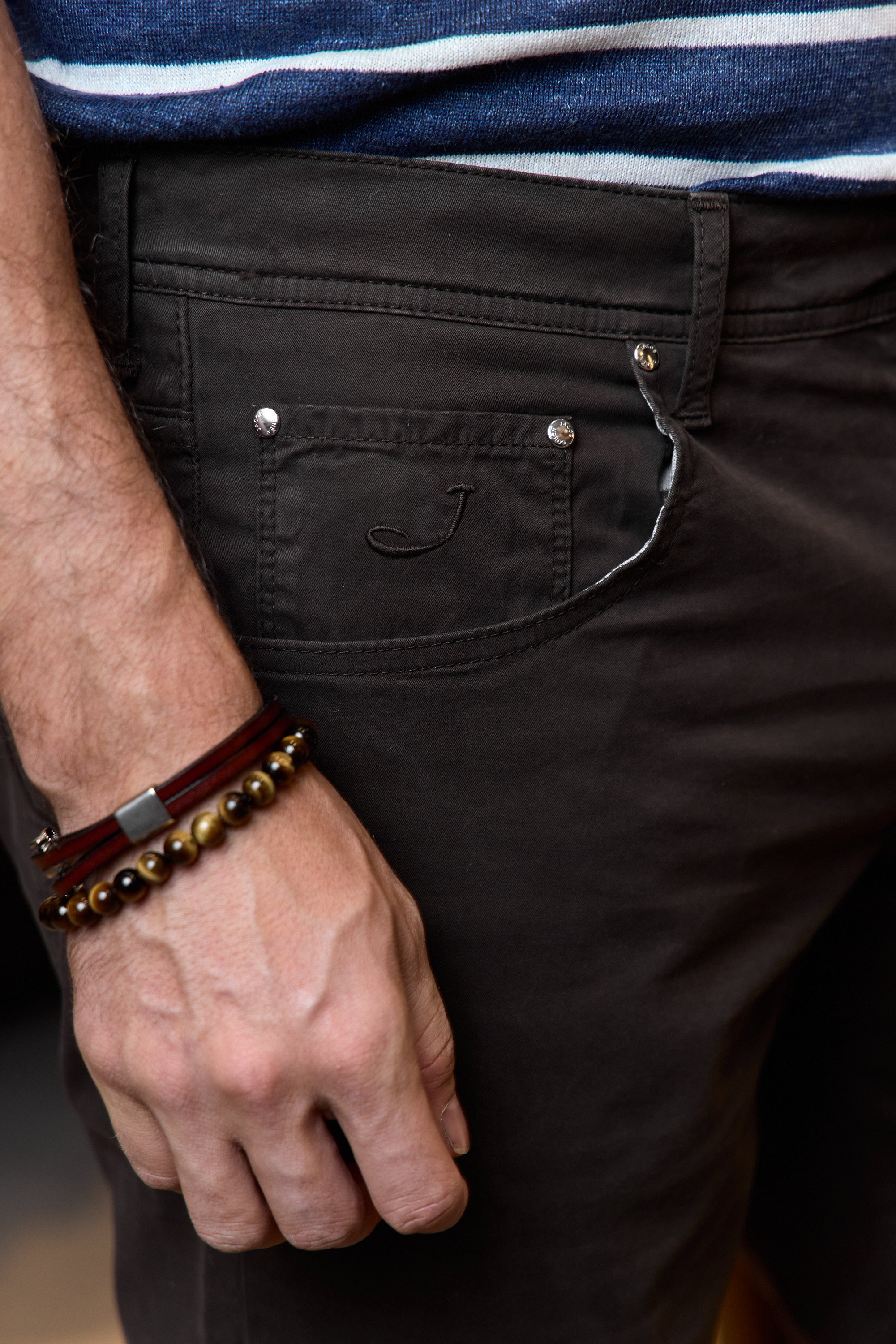 JACOB COHEN | Cotton Shorts Suede Label | Chocolate