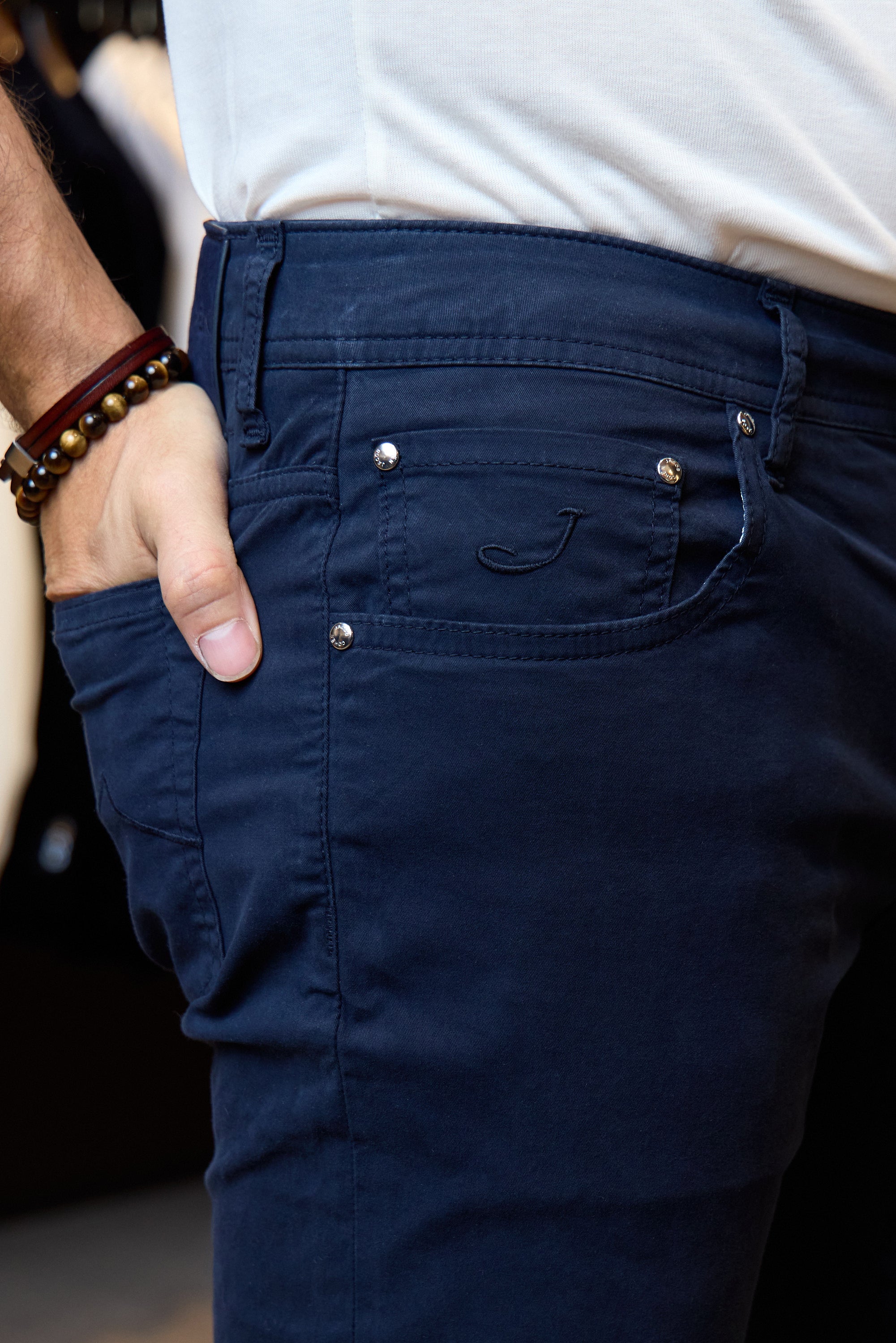 JACOB COHEN | Bard Cotton Trousers | Navy