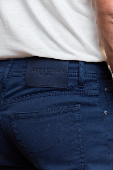 JACOB COHEN Navy Bard Honeycomb Trousers