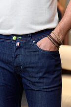 JACOB COHEN | Bard Tennis Racquet Patch Jeans | Dark Denim