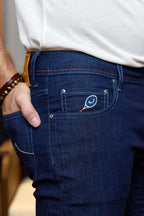 JACOB COHEN | Bard Tennis Racquet Patch Jeans | Dark Denim