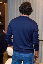 MITCHELL OGILVIE | Virgin Wool Crew Knit | Navy