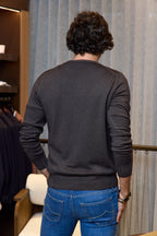 MITCHELL OGILVIE | Virgin Wool Crew Knit | Dark Brown