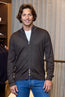 MITCHELL OGILVIE | Virgin Wool Zip Front Knit | Dark Brown
