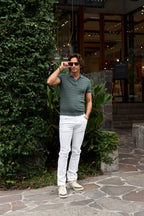 FEDELI | Rumba Knitted Polo | Army Green