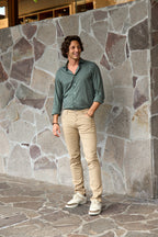 FEDELI | Soft Cotton Shirt | Army Green