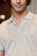 ALTEA | 3 Button Polo | Beige Marle
