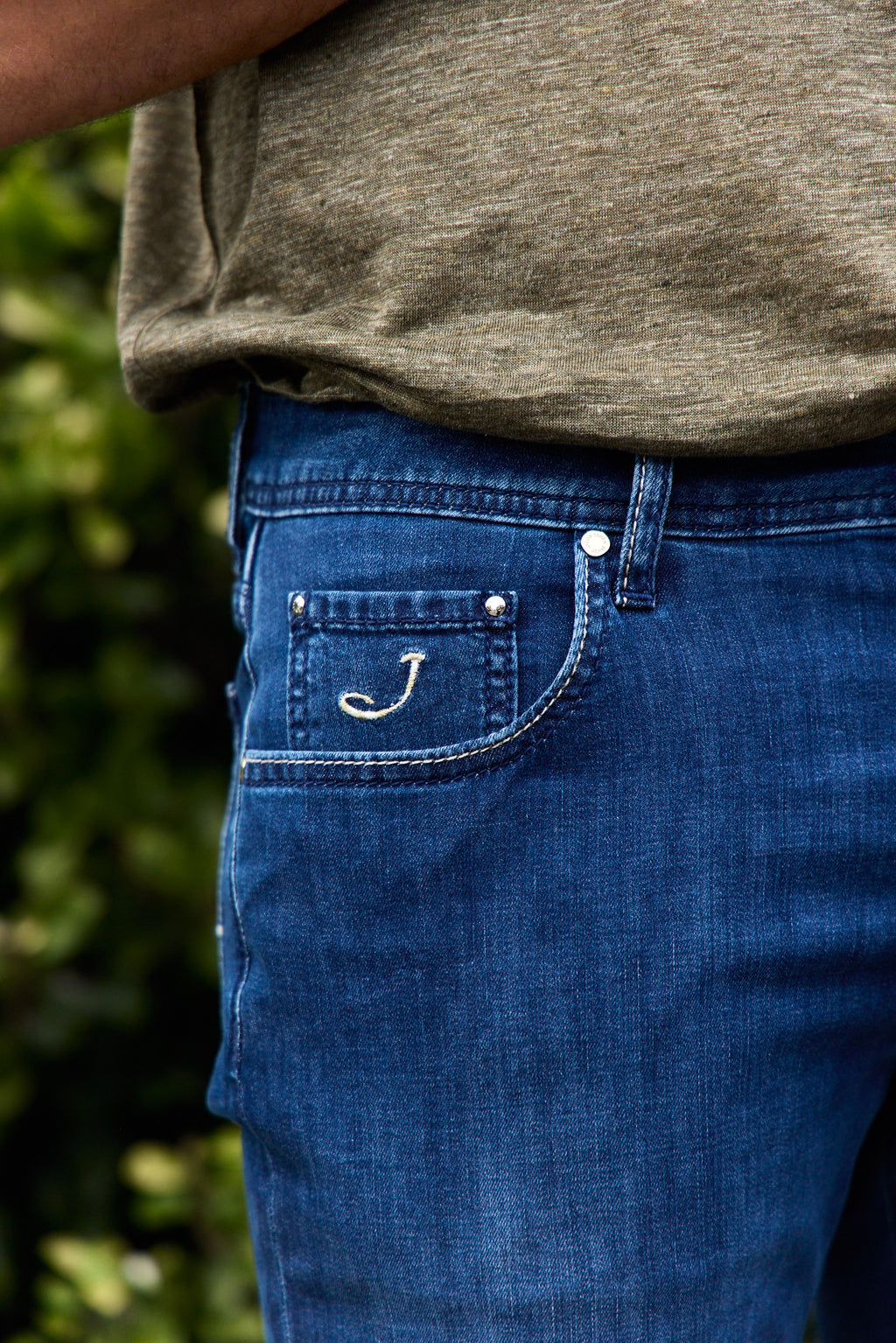 JACOB COHEN | Bard Geometric Patch Jeans | Denim
