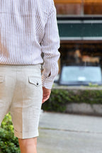 PINI PARMA | Linen Shorts With Side Tabs | Beige