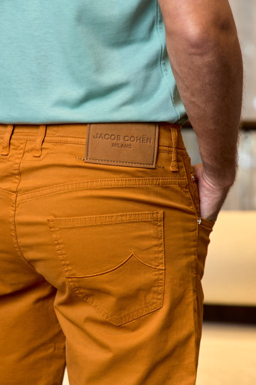 JACOB COHEN Orange Cotton Shorts Suede Label