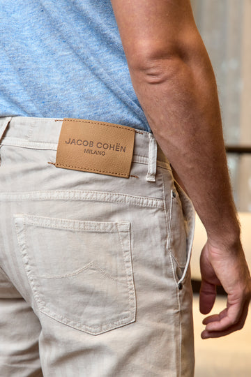 JACOB COHEN Beige Lou Herringbone Shorts