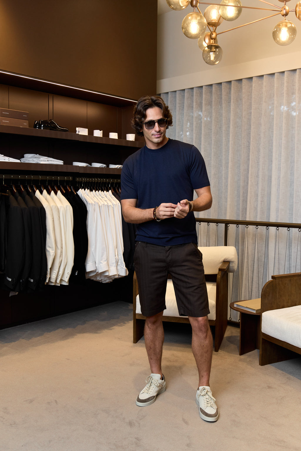 JACOB COHEN | Lou Herringbone Shorts | Chocolate