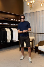 JACOB COHEN | Lou Herringbone Shorts | Chocolate