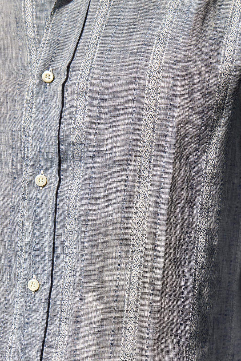 BRUNELLO CUCINELLI | Aztec-Striped Shirt | Dark Blue