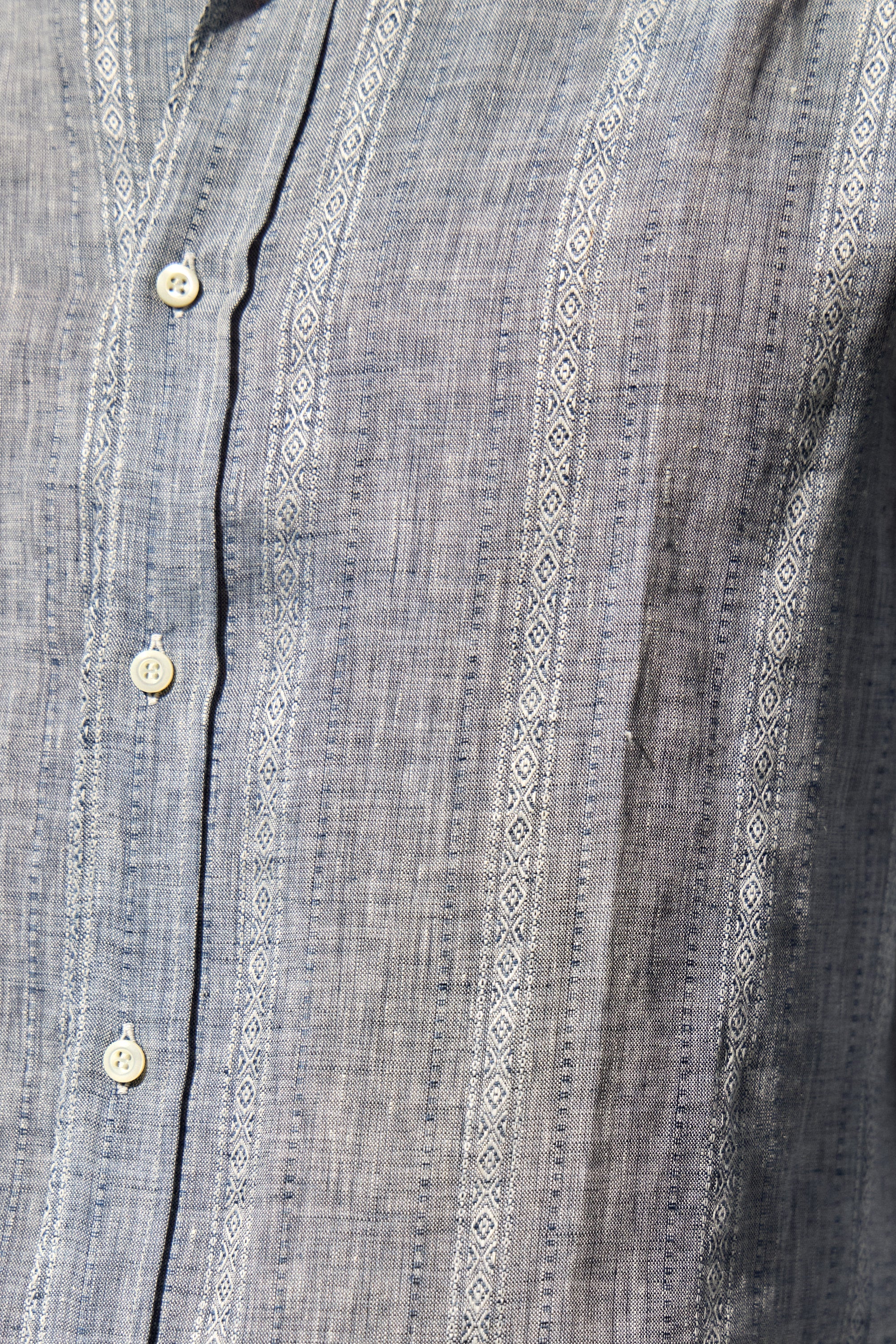 BRUNELLO CUCINELLI | Aztec-Striped Shirt | Dark Blue