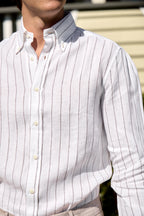 BRUNELLO CUCINELLI | Wide Striped Shirt | Chocolate