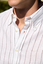 BRUNELLO CUCINELLI | Wide Striped Shirt | Chocolate