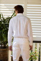 BRUNELLO CUCINELLI | Wide Striped Shirt | Dark Blue