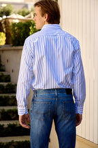 BRIONI | Brunico Alternating Striped Shirt | Blue