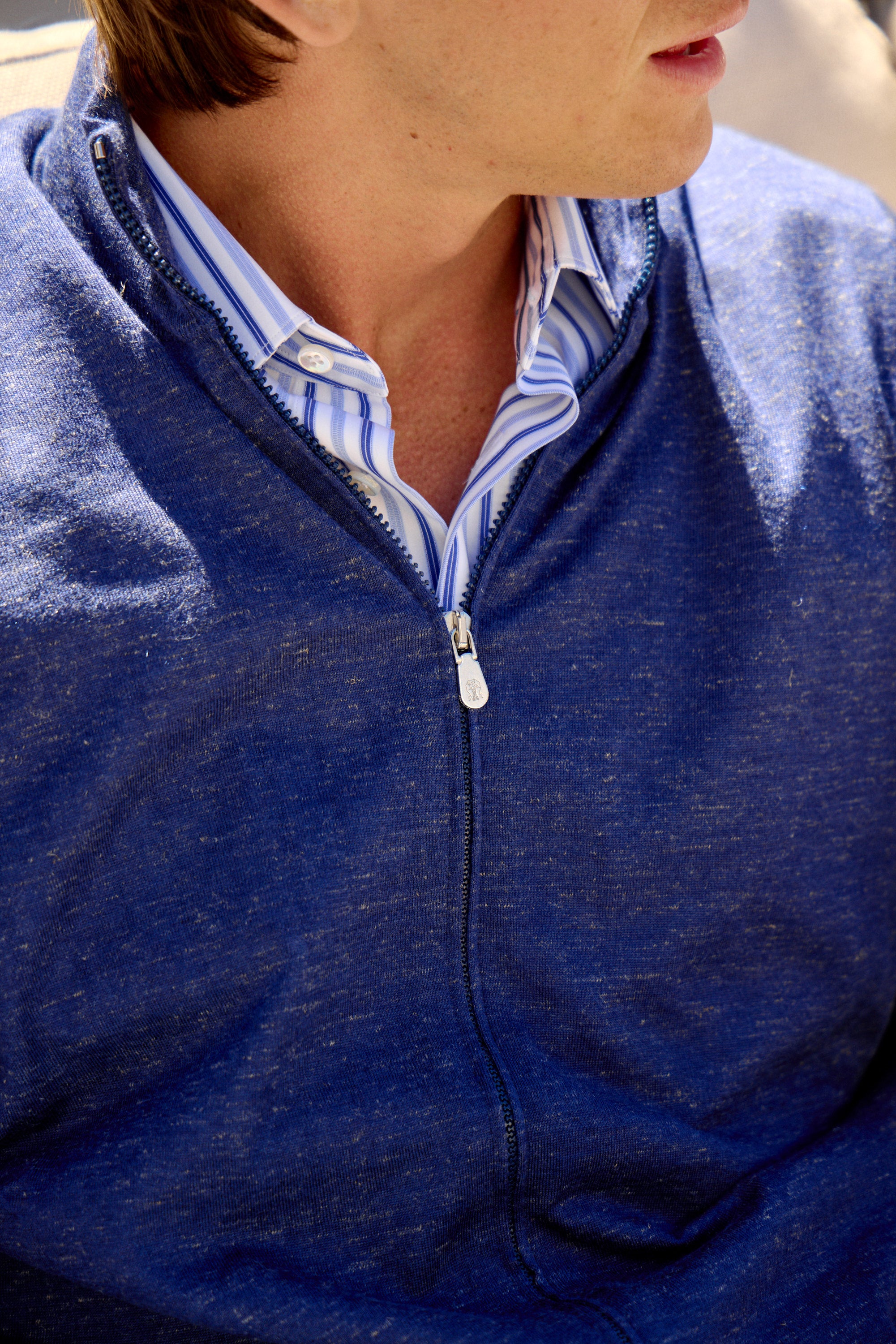 BRUNELLO CUCINELLI | Zip-Up Cardigan | Dark Blue