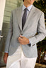 BRIONI | New Plume Herringbone Jacket | Dusty Blue