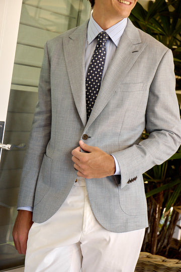 BRIONI Dusty Blue New Plume Herringbone Jacket