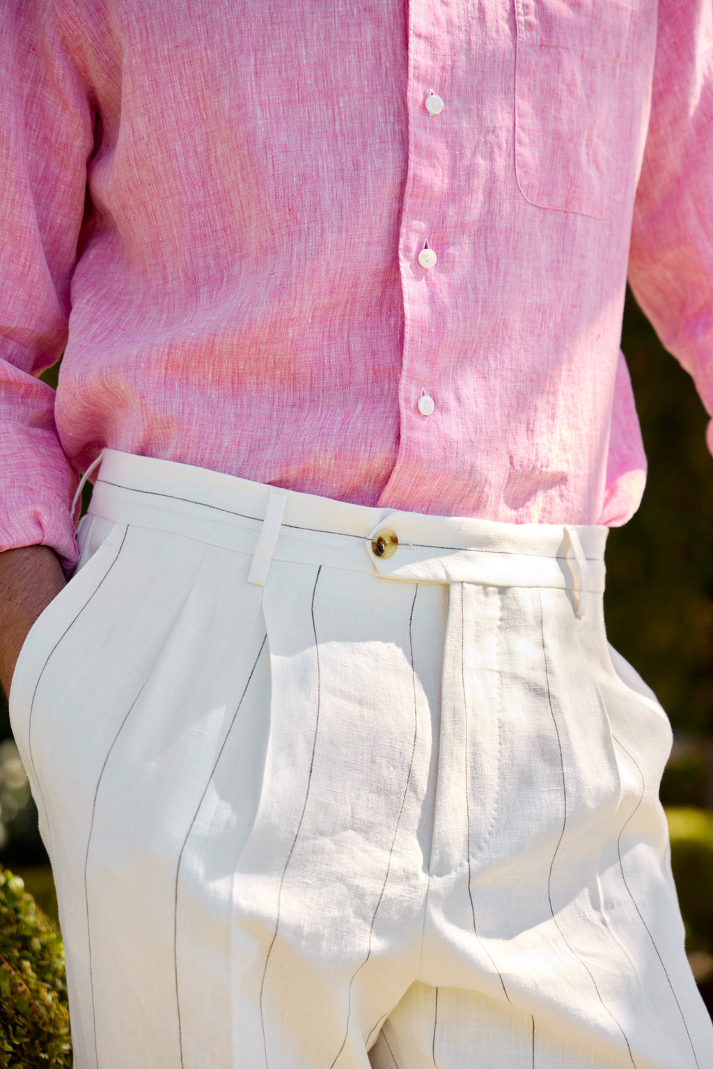 BRUNELLO CUCINELLI | Wide Pinstripe Suit | White