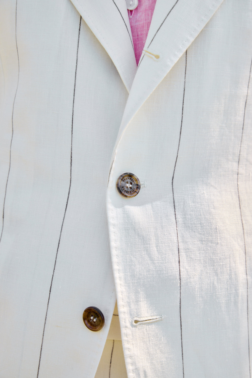 BRUNELLO CUCINELLI | Wide Pinstripe Suit | White